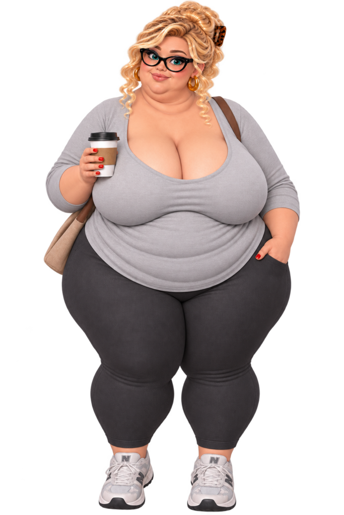 Avatar van curvy vrouw met warme uitstraling houdt koffiebeker vast